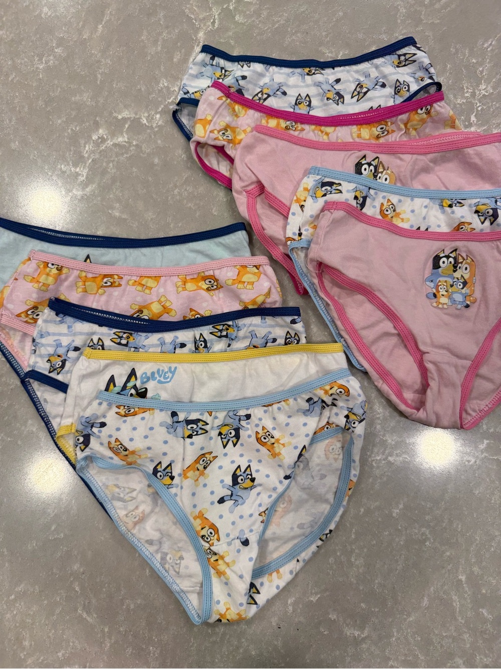 Bluey Girls Underwear Briefs Lot of 10 Size 6 Cotton Character Panties EUC
